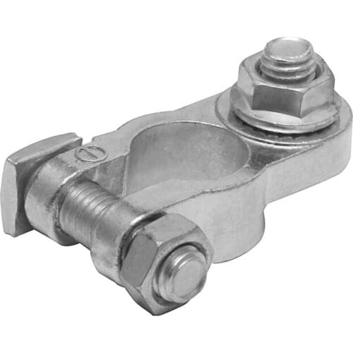 New 2Pcs Positive & Negative Cargo Type Zinc Coat Battery Terminals Clamp Connectors