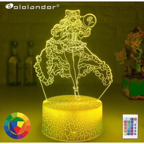 New 3d Led Night Light League of Legends Hero Ahri Lore The Nine Tailed Fox Color Changing Usb or Battery Powered Table Lamp LOL