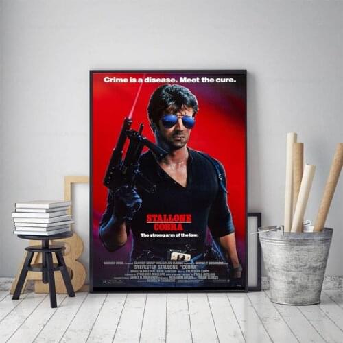 Movie Poster COBRA 1986 Canvas Prints Painting Film Character Wall Art Home Decoration Picture For Living Room Cuadros