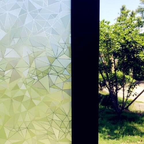 Window Film Static Cling No Toxic PVC Triangle Pattern Private Reusable Explosion-Proof Frosted Glass Foil For Office Home Store