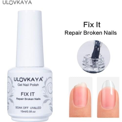 ULOVKAYA Transparent Fix It UV Gel For Repair Broken Nails Semi Permanent 15ml Nail Varnish Soak Off Builder Gel Long Lasting