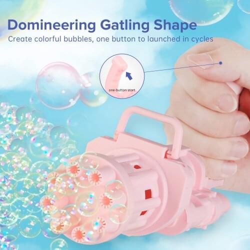 Bubble Machine Bubble Gatling Gun 8-hole Summer Soap Water Gatling Bubble Machine Cool Outdoor Toys For Children Gift