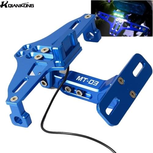 With logo For Yamaha MT03 MT-03 2004 2005 2006 2007 2008 Motorcycle Adjustable License Plate Bracket Holder Frame Number Plate