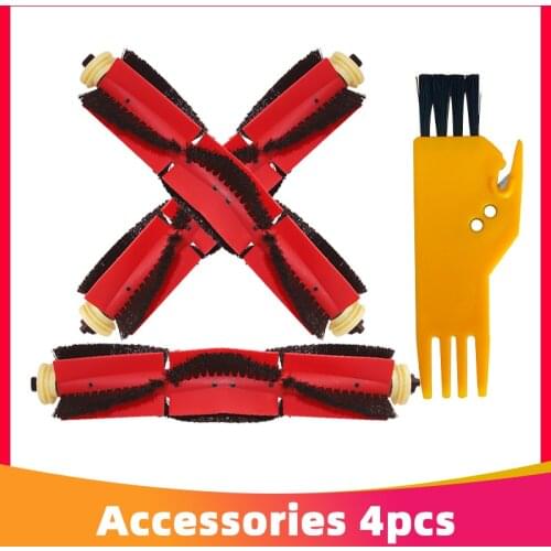 Detachable Main Roller Brush + Cleaning Brush for Xiaomi Roborock Vacuum Cleaner rockrobo S4 S5 S6 Max S50 S60 E35 E25