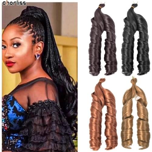 Spiral Curls Synthetic Braiding Hair Bundles Loose Wave Braiding Hair Crochet Braids Blonde Freetress Wavy HairExtension