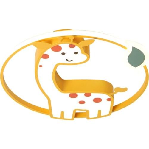 Post modern simple childrens room led bedroom creative cartoon boy girl giraffe ceiling lamp