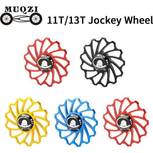 MUQZI Bike 11T 13T Ceramic Bearing Jockey Wheel Rear Derailleur Guide Roller MTB Road Bicycle 7075 Aluminum Alloy Pulley Idler