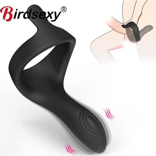 Vibrator Male Penis Rings Delay Ejaculation Penis Vibrating Cock Ring Clitoral Erotic Adult Sex Toys for Men Male masturbator