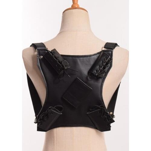 Adult Vintage Cosplay Costume Retro PU Leather Strap Scabbard Shoulder-back Sword Holder