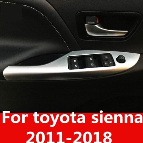 Inner Door Armrest Window Switch Buttons Cover Interior decoration Auto Accessories For toyota sienna 2011-2018