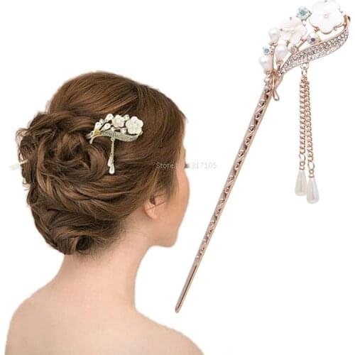 Women Elegantecluded Orchid Bobby Pin Fashion Hairpin Rhinestone Hairtick Tong6