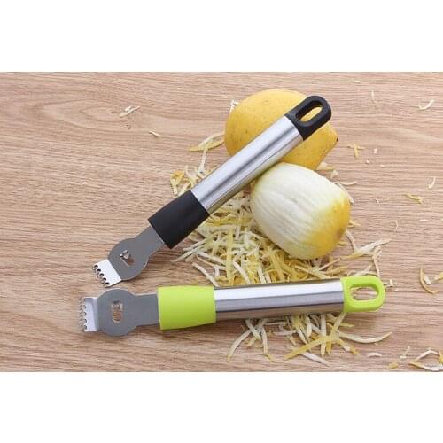 1PC Stainless Steel Fruit Peelers Lemon Orange Zester Grater Vegetable Peeler Grips Lime Zest Peeling Knife Tool KX 202