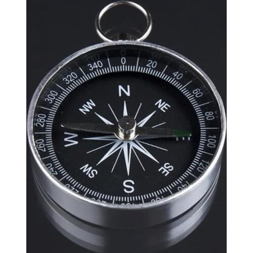 1pc Pocket Mini Camping Hiking Compasses Lightweight Aluminum Outdoor Travel Compass Navigation Wild Survival Tool Black