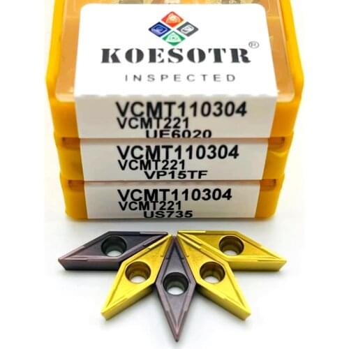 10Pcs VCMT110304 UE6020 VP15TF US735 CNC steel stainless steel tungsten carbide turning tool VCMT 110304 cemented carbide blade