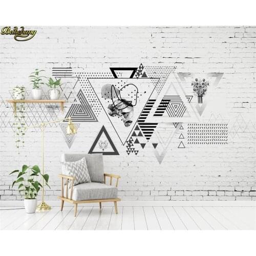 Beibehang Customized 3d wallpaper mural Nordic modern minimalist personality geometric square brick wall TV background wall