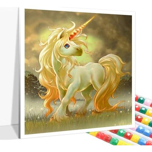 5D DIY Diamond Painting Cartoon Unicorn Fantasy Animal Mosaic Embroidery Picture Art Childrens Favorite Gift Decoration New