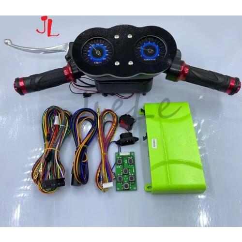Arcade Super Motorcycle Childrens Simulation Racing Video Game DIY Kit Includes Motherboard + Wires, LED Handlebars with Gauges