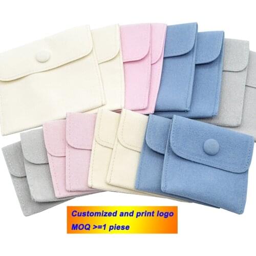 High Quality Two-sides Velvet Jewelry Packaging Bag Gift Bracelet Bag Necklace Earring Case Ring Pouch Customized logo