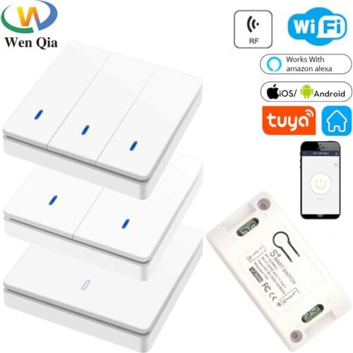 Wireless Remote Control Switch RF 433MHz WiFi Tuya Smart Home Control Wall Switch AC 220V 10A Timer Control For Chandelier Light