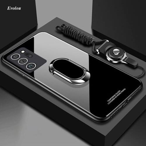 For Samsung Galaxy Note 20 Ultra Case Tempered Glass With Ring Holder Camera Lens Protection Cover for Samsung Note 20 Ultra