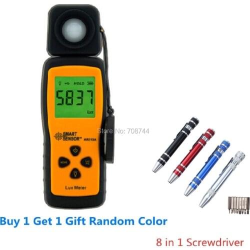 Mini Digital Light Tester Lux Meter 1~100.000lux Smart Sensor AR213