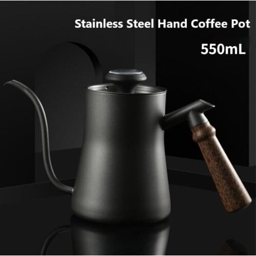 550ml Coffee Maker Hand Coffee Pot Household Hanging Ear Pot Mini Stainless Steel Drip Type With Thermometer Coffeeware Tools