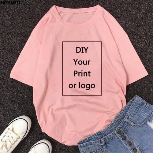 Summer Harajuku Women T-Shirt Custom logo pattern Printing T Shirt Casual Pink Tops Short Sleeve Tshirt Your Love any Graphics