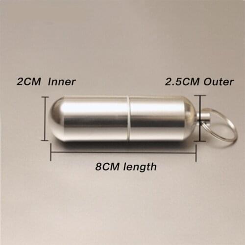 Outdoor Fashion Capsule Keychain Round Emergency Aluminum Alloy Cartridge Pill Storage Waterproof Moisture-proof Portable