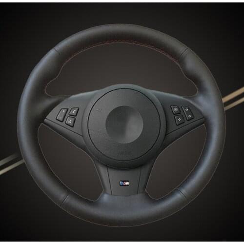 Car Braid On The Steering Wheel Cover for BMW E60 M5 2005-2008 E63 E64 Cabrio M6 2005-2010 2006 2007 Auto Braiding Wheel Covers