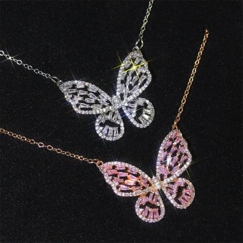 Wholesale Fashion jewelry Butterfly necklace earrings European crystal from Swarovskis new exaggerated clavicle chain