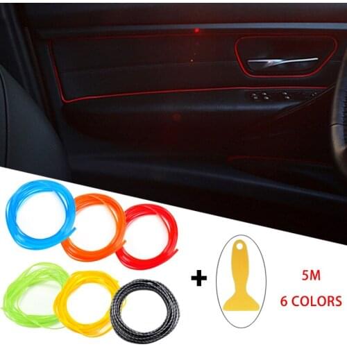 Car Interior Decoration Moulding Trim Strips Car Cover Trim Dashboard Door Edge In Car Styling 5M/1M Flexible Interior Mouldings
