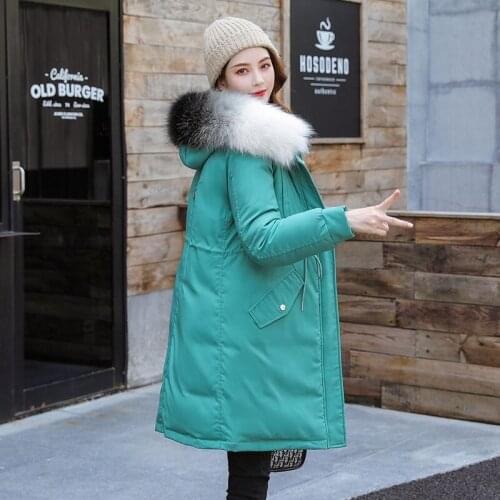 2020 Parka Winter Jacket Women Coat Big Fur Collar Hooded Parkas Cotton Padded Overcoat Thicken Warm Jackets Outwear Plus Size