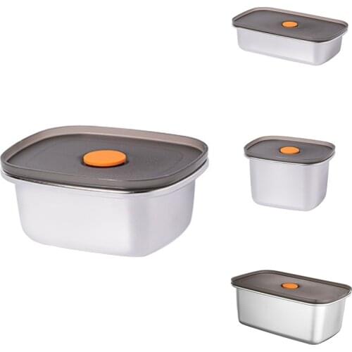HOT Stainless Steel Lunch Box Food Storage Box Portable Picnic Camping Outdoor Food Crisper Food Storage Container