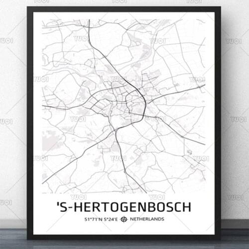 Nijmegen Rotterdam 'S-Hertogenbosch The Hague Tilburg Utrecht Zaanstad Zoetermeer Zwolle Poster Prints PaintingsWorld CityMap