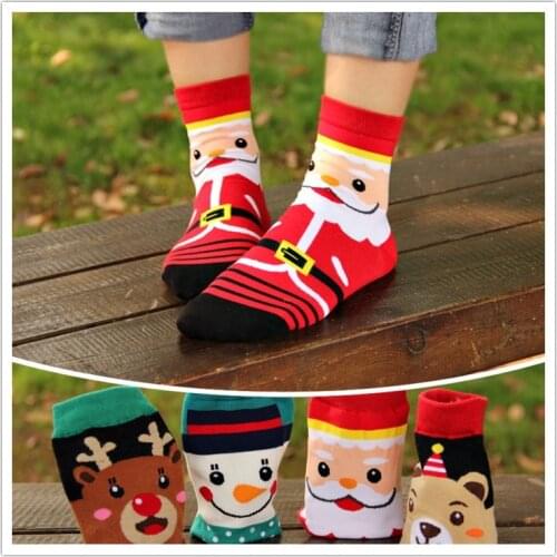 Casual Kora Style women socks Winter Christmas Socks Cartoon Animal cute cotton Xmas socks Christmas gift for women