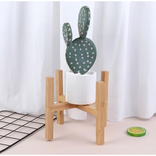 Durable Wood Planter Pot Trays Flower Pot Rack Strong Free Standing Bonsai Holder Home Garden Indoor Display Plant Stand Shelf