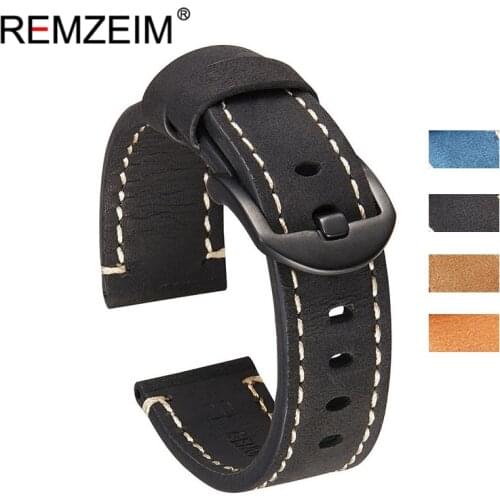 Hot Sell 20 22 24mm Leather Watch Strap For Huawei GT2 Samsung Galaxy Watch 46mm Gear S3 Amazfit GTR Watchband With Buckle