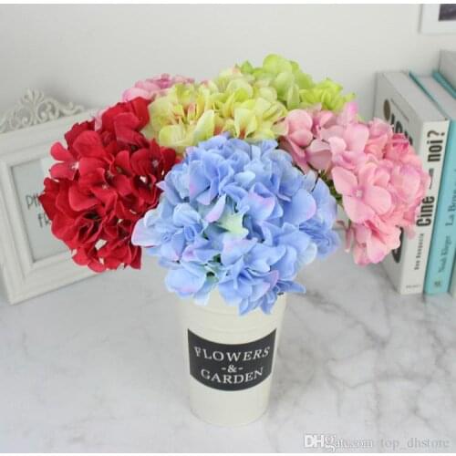 Silk Hydrangea Flowers Artificial Bridal Flowers Bride Bouquet Wedding Decorations Fake Table Centerpieces Kissing Balls Real To