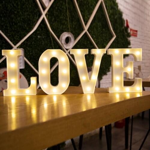 Letter Light DIY Alphabet Lamp Indoor Decor 3D LED Light For Party Christmas Birthday Night Light Wall Hanging Lamp