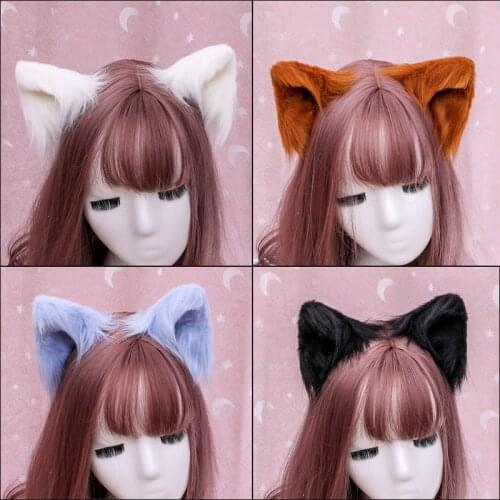 Simulation Animal Beast Ears Hairpin Headdress Soft Lovely Plush Cat Ear Hair Accessory Cosplay Props Lolita Cute Hair Pins
