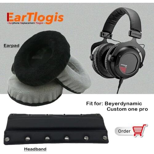 EarTlogis Replacement Parts for Beyerdynamic Custom one Pro Earpads Earmuff Cover Bumper Cushion Cups Pillow Headband Sleeve