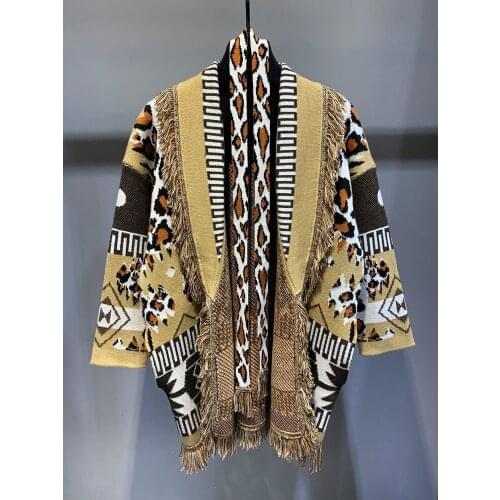 High 2021FW Autumn Quality Women Tassel Loose Knitted Sweater Cardigans For Female Coat Gdnz 10.10