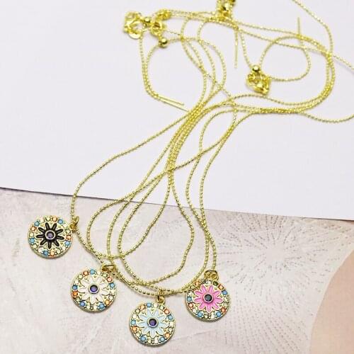 10 Pcs Round eyes pendant necklace Mix color pendant necklace Fashion jewelry pendant necklace Gift fashion gift 7218