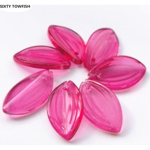 20 Pieces/lot 12x20mm Fuchsia Glass Beads Navette Sew On Rhinestones Horse Eye Glass Stone Jewelry Making