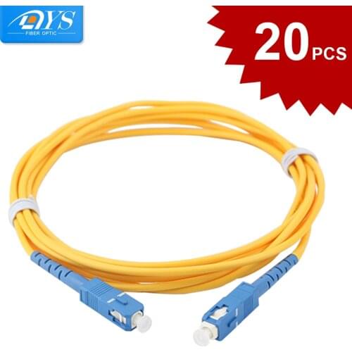 20PCS SM SX 2mm 5M 9/125um Fiber Optic Jumper Cable 5 Meters PVC SC/PC-SC/PC Fiber Optical Extension Patch Cord