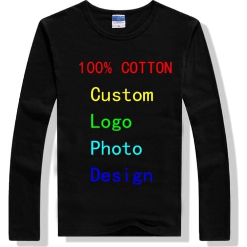 2018 advertising Logo Mens T Shirts Personalized Tshirts Long Sleeve Clothes Camisa Masculina Cotton T-shirts Tees Homme New