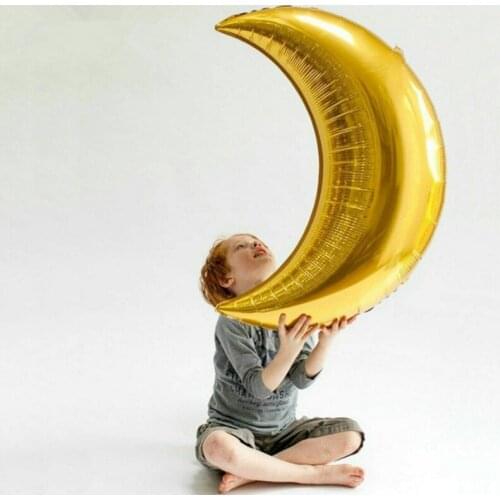 36 inch silver moon balloon monochrome aluminum film birthday party home decoration supplies wedding arrangement