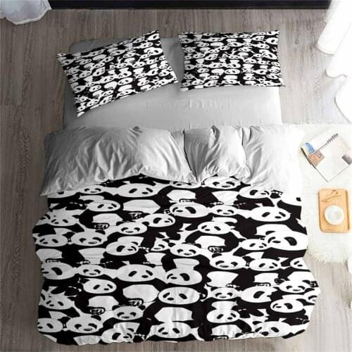 HELENGILI 3D Bedding Set Panda Print Duvet cover set lifelike bedclothes with pillowcase bed set home Textiles #XM-02