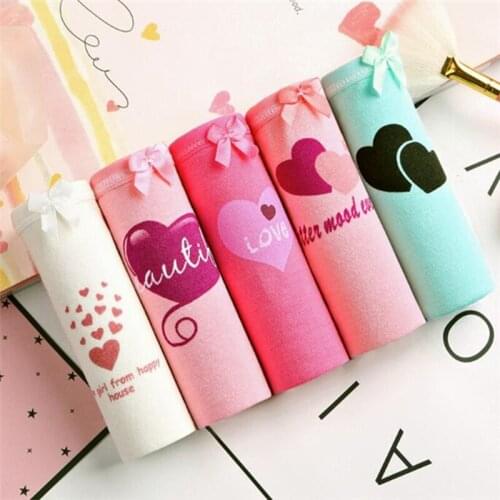 4PCS/Lot Children Cotton Underwear Young Girls Briefs Solid Low Waist Short Briefs Comfortable Ladies Panties TWY-821-7-5p