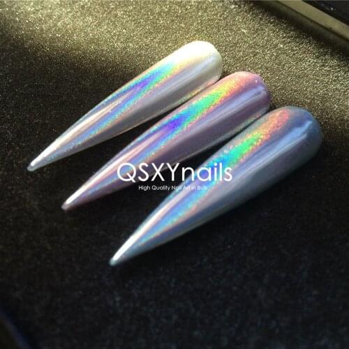 50g Foil Holographic Powder Large Particle Rainbow Pigment Laser Chrome Mirror Unicorn Nails Glitter for Gel Nail Decoration